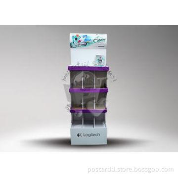Grocery Logitech Brand Cardboard POS Display 4 Tiers 15 uni